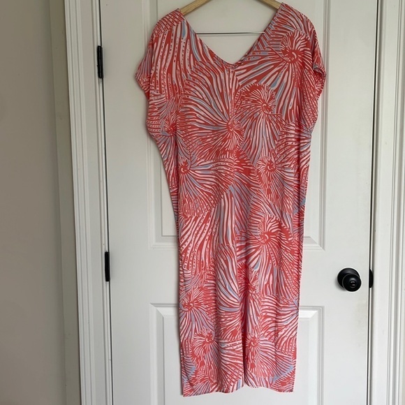 La Met Luxe Women’s Tropical Swim Coverup Coral/Light Blue S/M - Picture 1 of 7